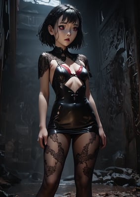 a woman in a latex outfit posing for a photo