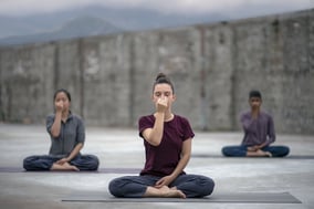 2 women doing Pranayama and Kriya