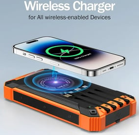 a cell phone with a wireless charger and a wireless charger