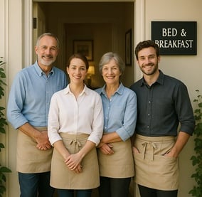 Friendly team at [Your B&B Name] welcoming guests