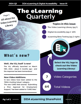 Page 1 of the first issue of The eLearning Quarterly.