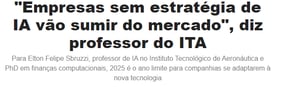 Noticia falando sobre as consequências de uma empresada não ter IA nos seus planos futuros