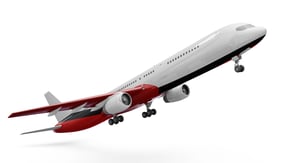 a large jetliner flying in the air