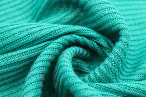 Teal Green Rib Knit Fabric Swatch