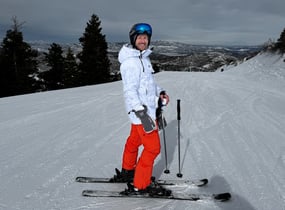 Dr. Meyers skiiing