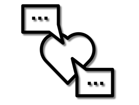 heart text box message loneliness black talking listening empathic