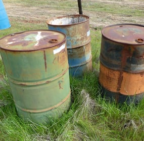 Chemical barrels on commercial property