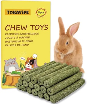 TOKAYIFE Palitos de Heno Timothy para Conejos, Cobayas, Hámsters, Chinchillas