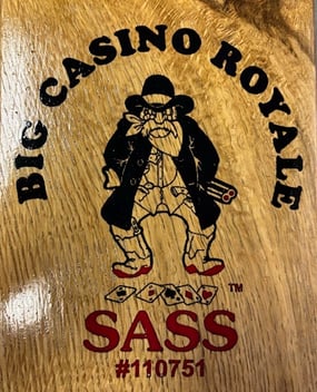 Large SASS gun cart plaque with red boots