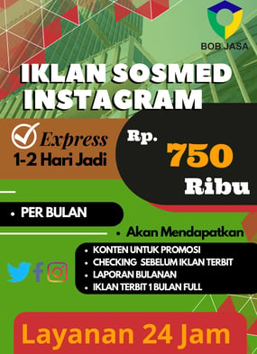 Iklanin Pro by Bob Jasa Pasang Iklan Instagram FB Murah Cepat di Kota Kabupaten 750 Ribu