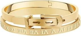 Gold Silver Plated Bracelets for Men Women Roman Numeral Bangle Bracelet
