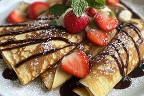 Nutella and sliced strawberries