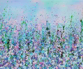 a painting of a meadow with flowers