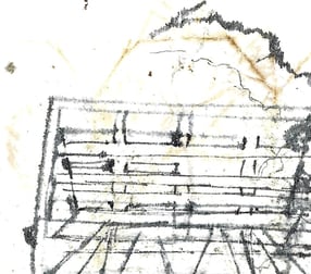 a drawing of a wardian case on a tea bag