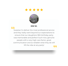 5 Star review for Silver Shimmer Wall hire in Brisbane for her daughters 18th Birthday.