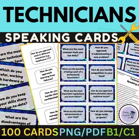 ENGLISH FOR TECHNICIANS - Speaking Cards for ESL and ELA