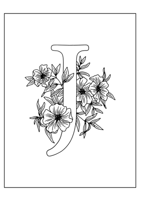 coloriage lettre J