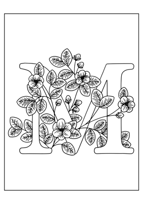 coloriage lettre M