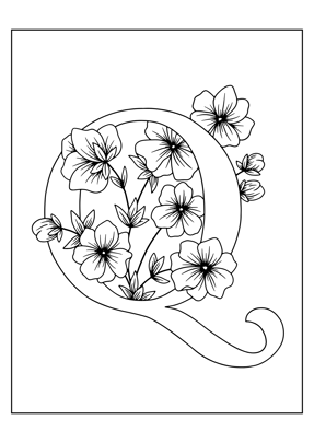coloriage lettre Q