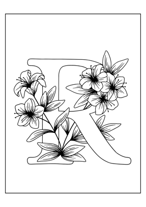 Coloriage lettre R