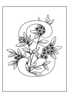 coloriage lettre S