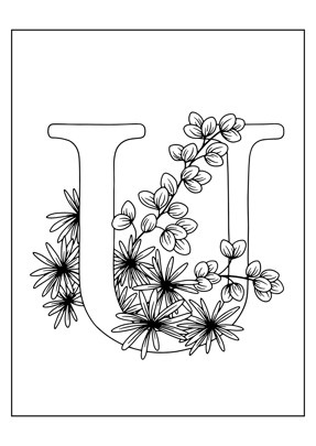 coloriage lettre U