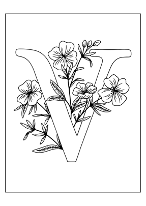 coloriage lettre V