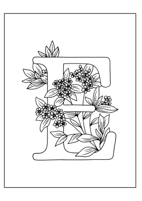 coloriage lettre E
