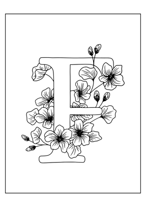 coloriage lettre F