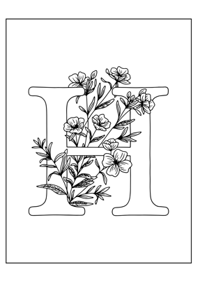 Coloriage lettre H