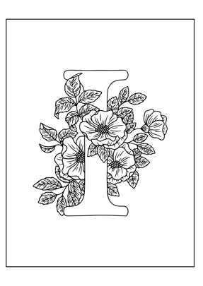 coloriage lettre I