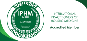 IPHM (International Practitioners of Holistic Medicine) Accredited Member logo with green seal