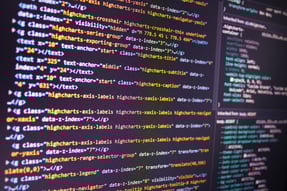 a computer screen with a computer screen displaying a number of coders