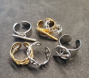 Nouvelle collection bague réglable en acier inoxydable