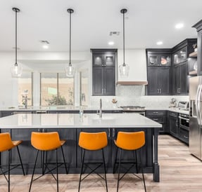 Stylish kitchen update with engineered quartz surfaces and professional-grade appliances