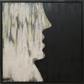 Mask, 100 cm x 100 cm, Painting on cotton canvas, plant based dyes