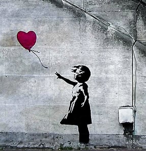 Banksy a girl with a baloon, street art
