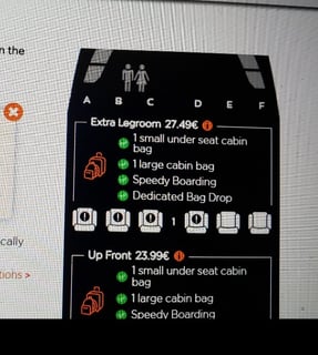 EaseJet offering 27 euro for Extra Legroom ticket