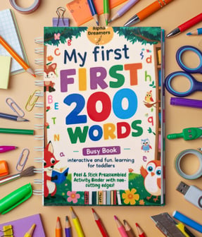 First 200 words Montessori busy book for toddlers 