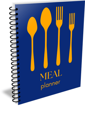 a meal planner with a fork, knife, fork, and spoon
