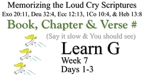 Learn G (Days 1-3)
