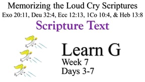 Learn G (Days 3-7)