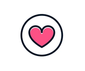 Love heart icon in circle