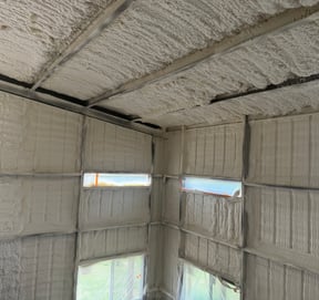 spray foam insulation inside shed in conroe, Texas