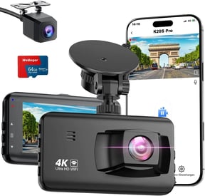 WeBeqer Dashcam 4K/1080P,WiFi Dash CAM Coche,Tarjeta 64GB, color negro