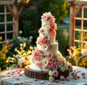 Floral Buttercream Wedding Cake