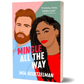 Black woman with locs and bright red lipstick; white red-haired man in blue shirt