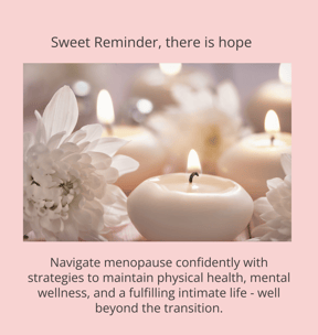 A comforting image with softly glowing candles surrounded by white flowers, with a pink background