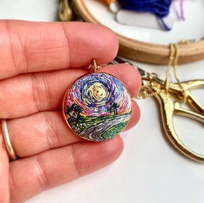 embroidered pendant