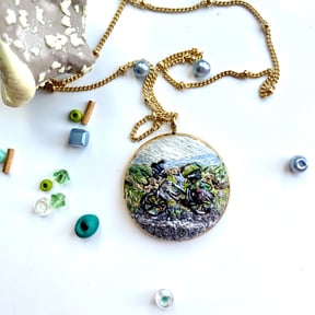 embroidered necklace